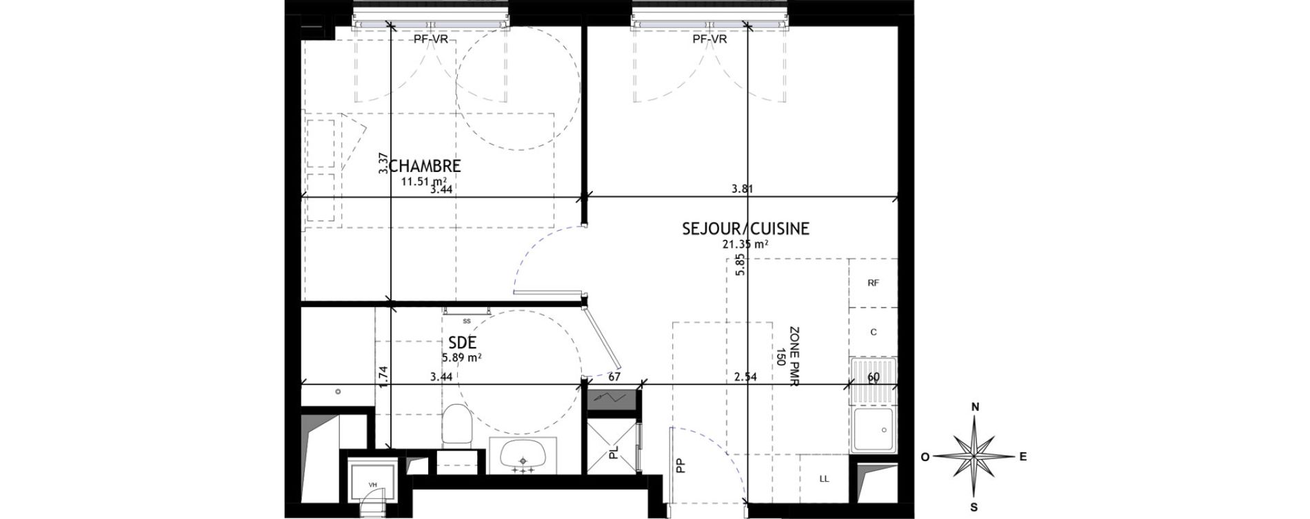 Appartement T2 de 38,75 m2 &agrave; Saint-Ouen-Sur-Seine Debain