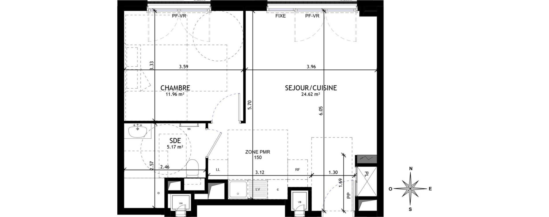 Appartement T2 de 41,75 m2 &agrave; Saint-Ouen-Sur-Seine Debain