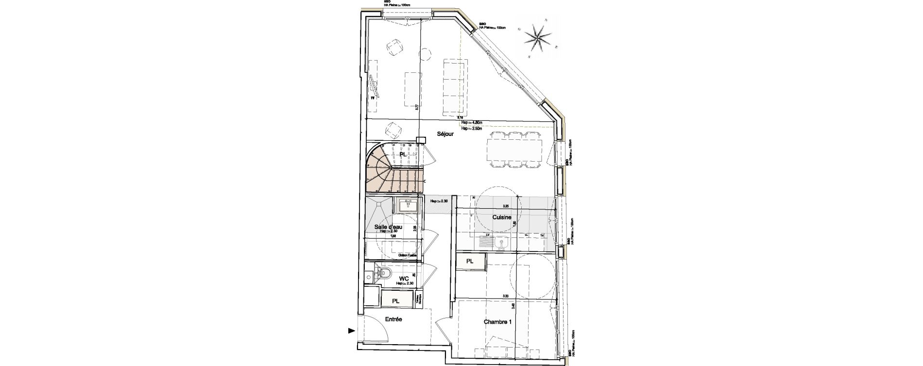 Duplex T5 de 109,74 m2 &agrave; Saint-Ouen-Sur-Seine Debain