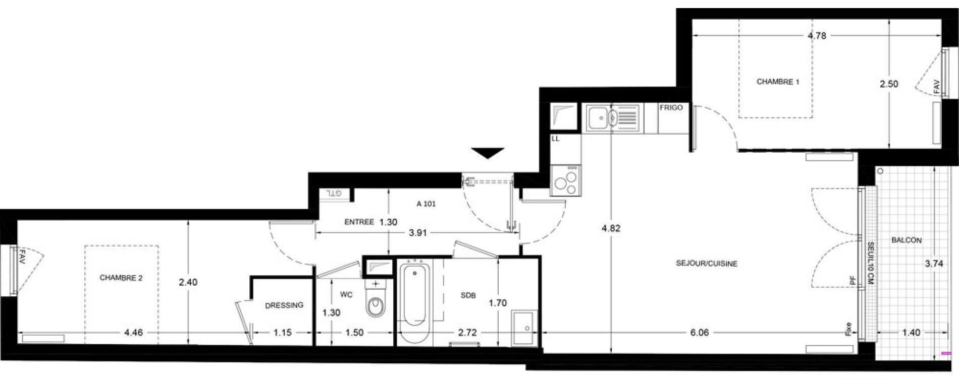 Appartement T3 de 63,20 m2 &agrave; Saint-Ouen-Sur-Seine Pasteur - zola