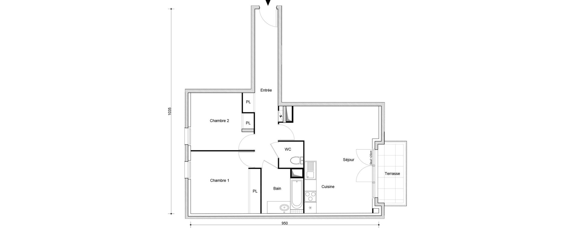 Appartement T3 de 64,73 m2 &agrave; Sevran Tr&egrave;fles