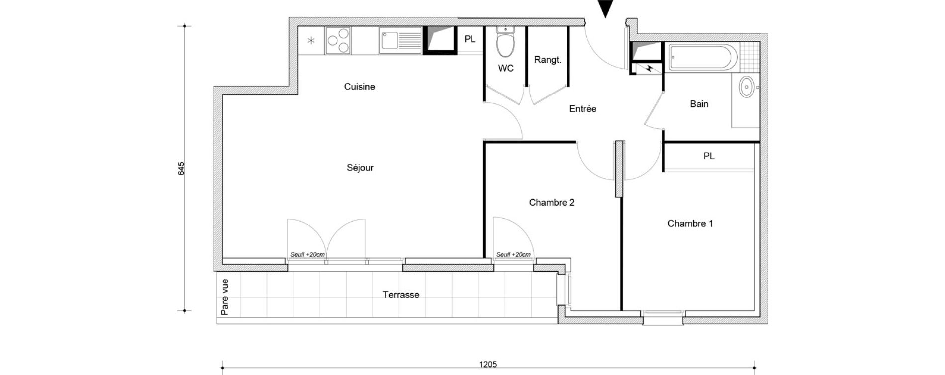 Appartement T3 de 62,62 m2 &agrave; Sevran Tr&egrave;fles