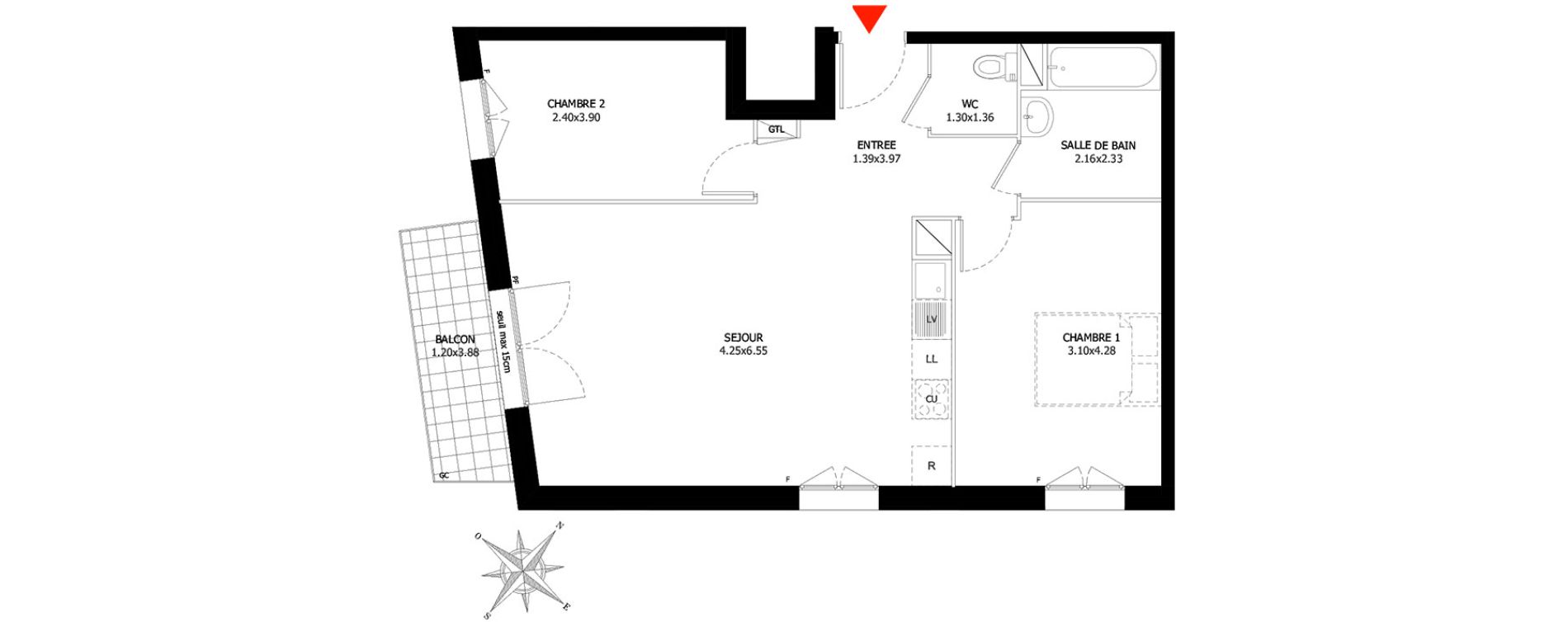 Appartement T3 de 61,88 m2 &agrave; Sevran Centre