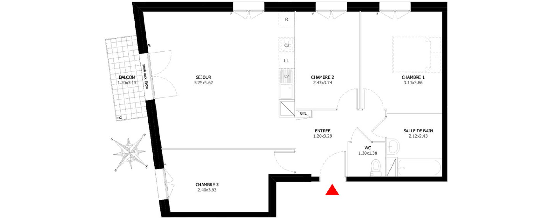 Appartement T4 de 72,63 m2 &agrave; Sevran Centre