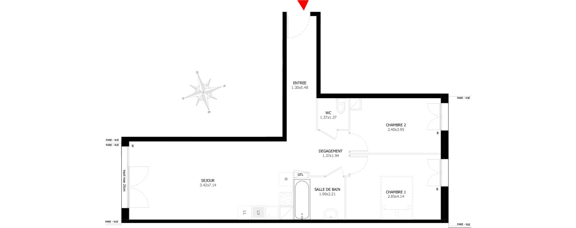 Appartement T3 de 62,23 m2 &agrave; Sevran Centre