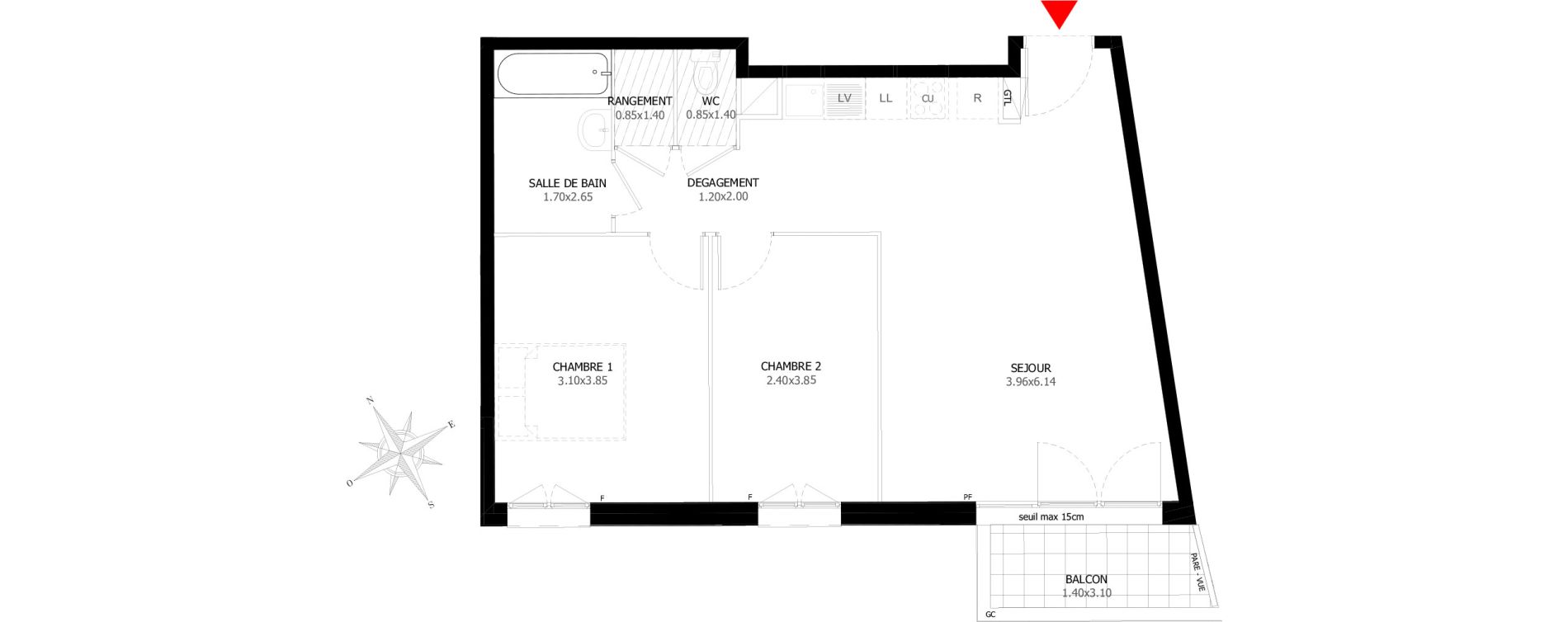 Appartement T3 de 58,40 m2 &agrave; Sevran Centre