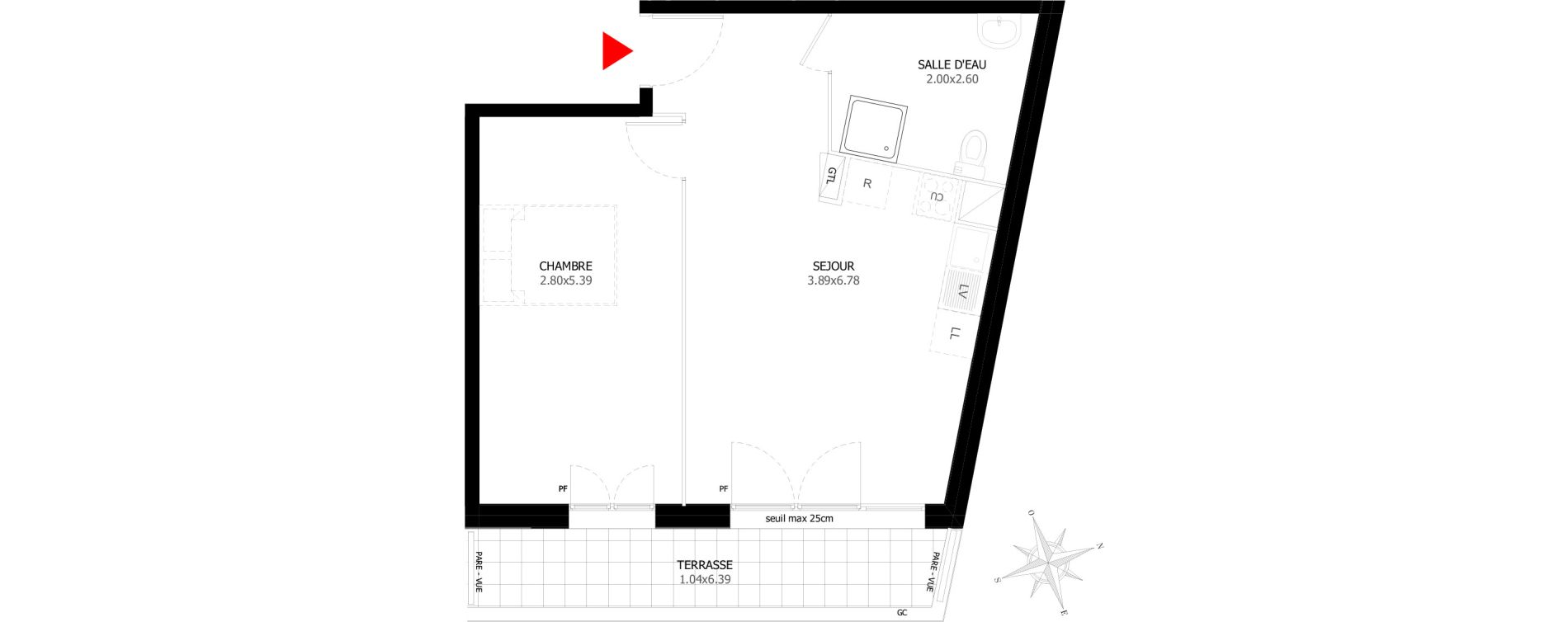 Appartement T2 de 43,60 m2 &agrave; Sevran Centre