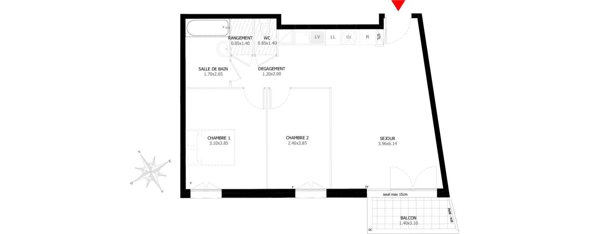 Appartement T3 de 58,40 m2 &agrave; Sevran Centre