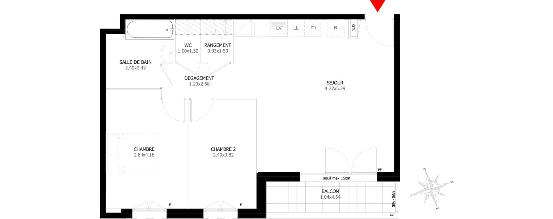 Appartement T3 de 59,08 m2 &agrave; Sevran Centre