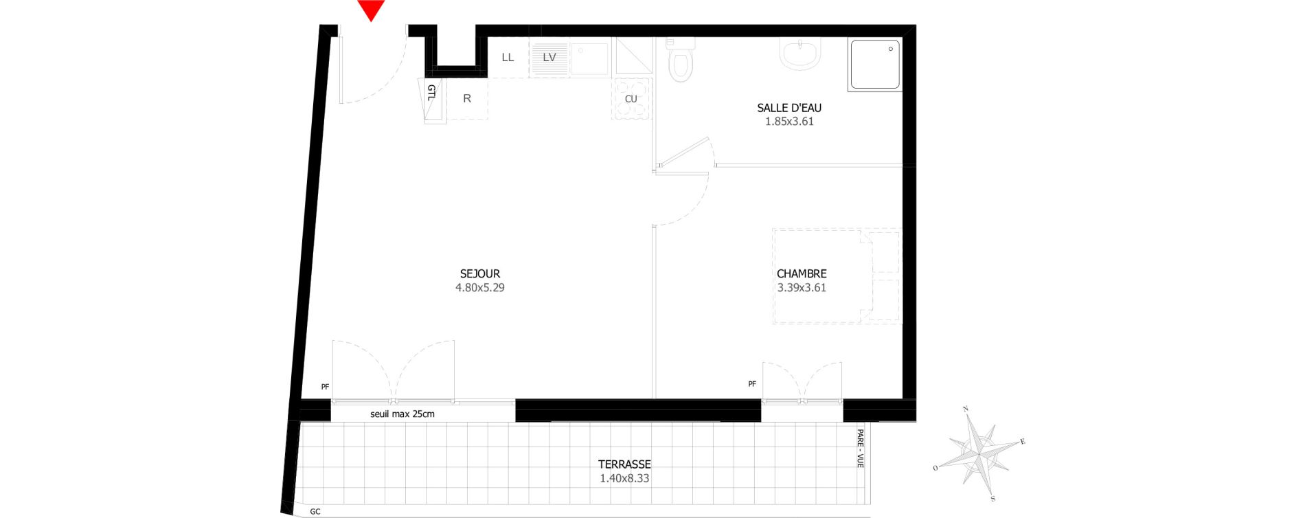 Appartement T2 de 43,79 m2 &agrave; Sevran Centre