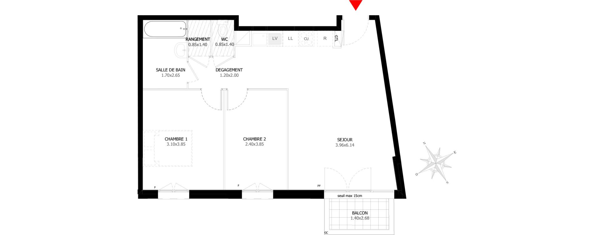 Appartement T3 de 58,24 m2 &agrave; Sevran Centre