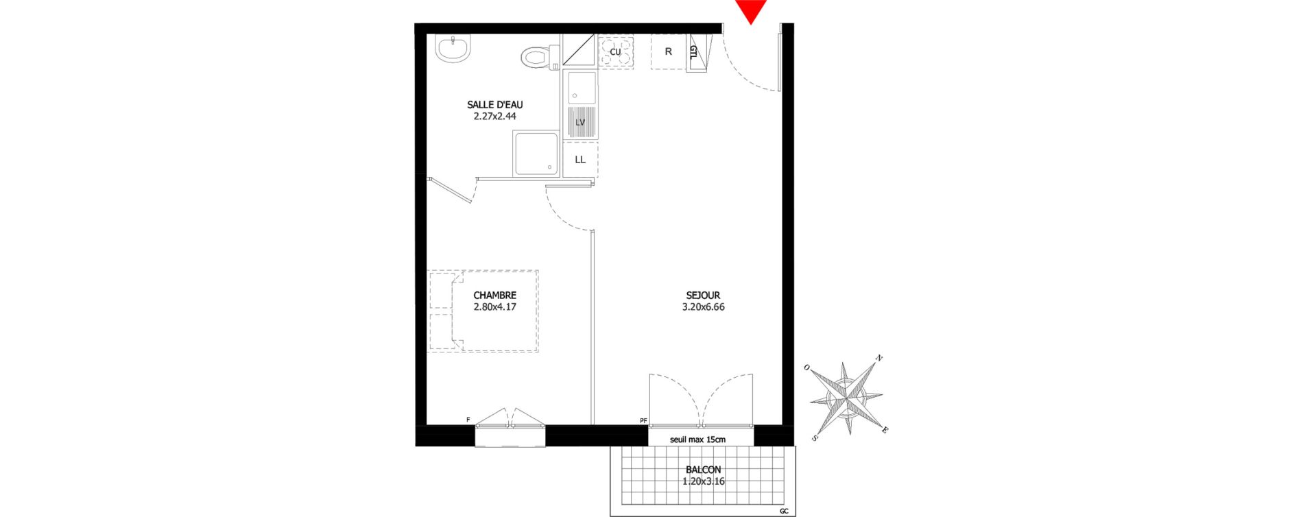 Appartement T2 de 39,20 m2 &agrave; Sevran Centre