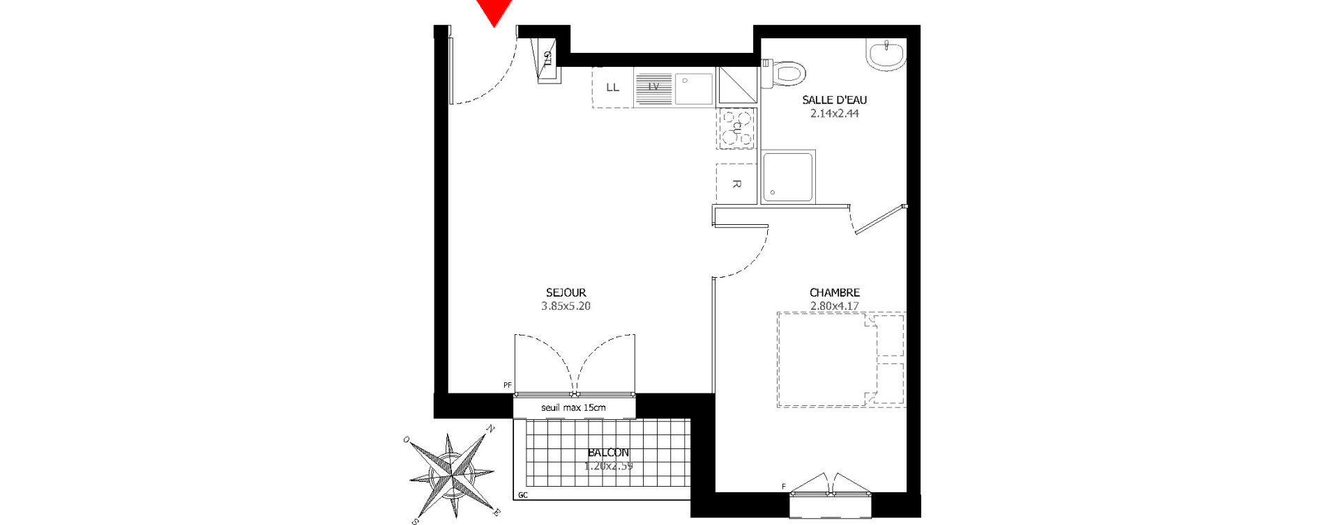 Appartement T2 de 36,98 m2 &agrave; Sevran Centre