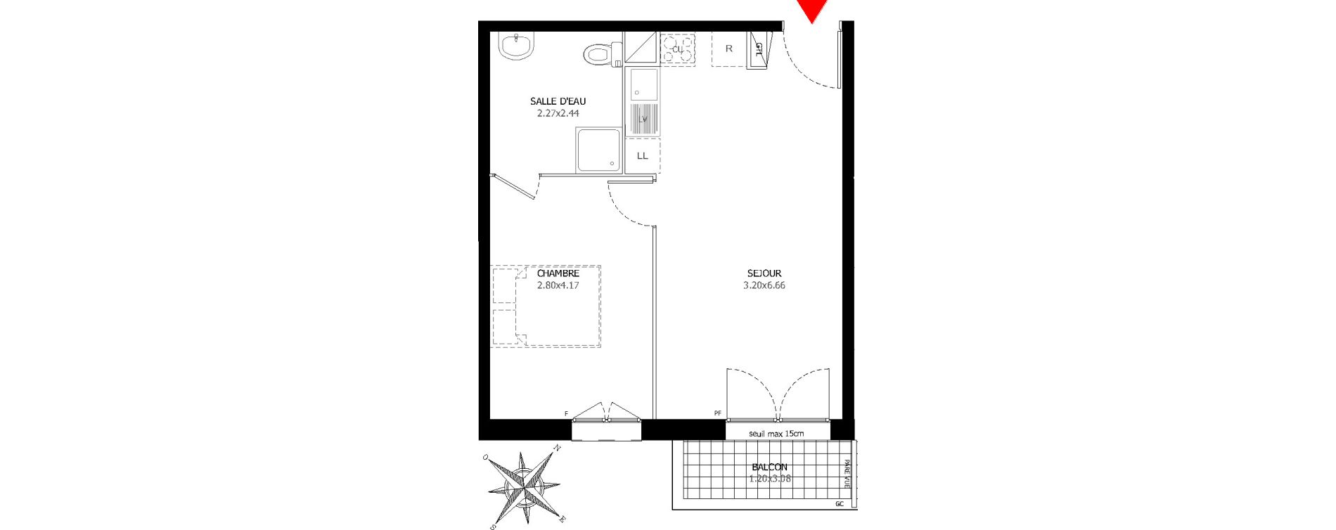Appartement T2 de 39,20 m2 &agrave; Sevran Centre