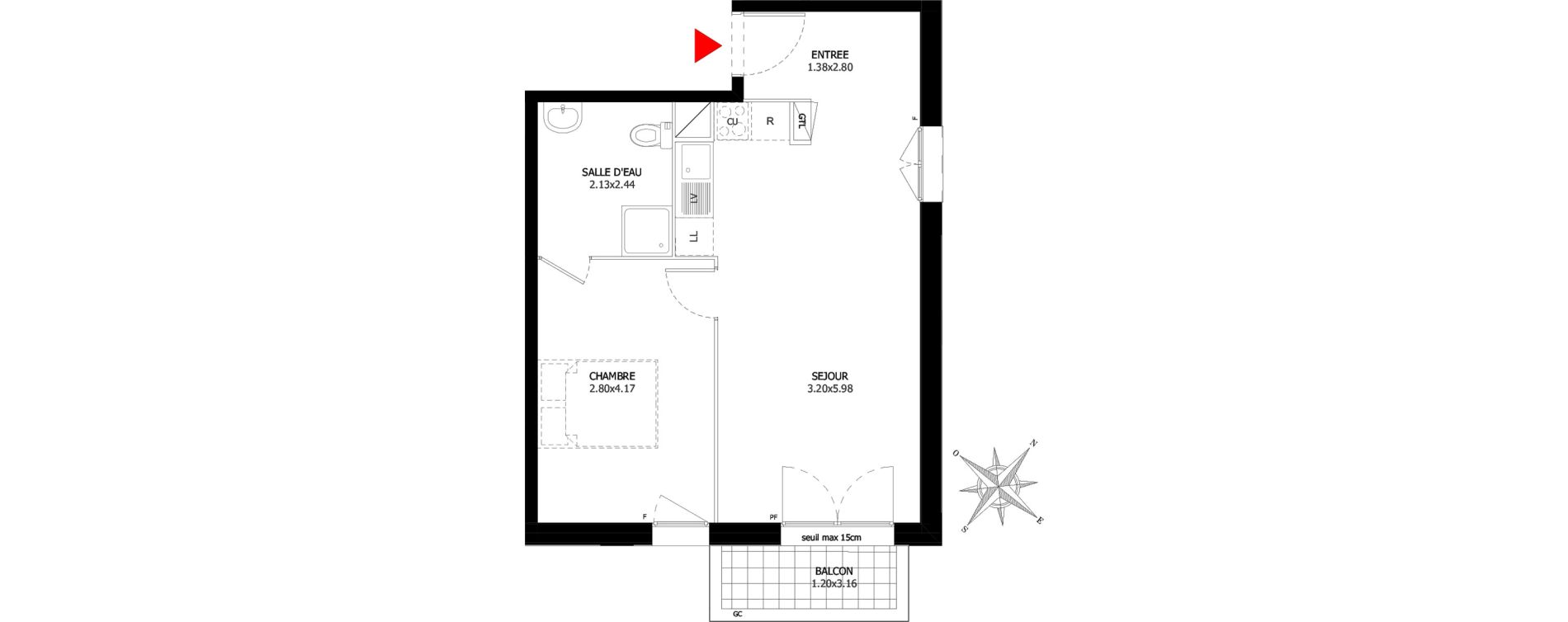 Appartement T2 de 43,15 m2 &agrave; Sevran Centre