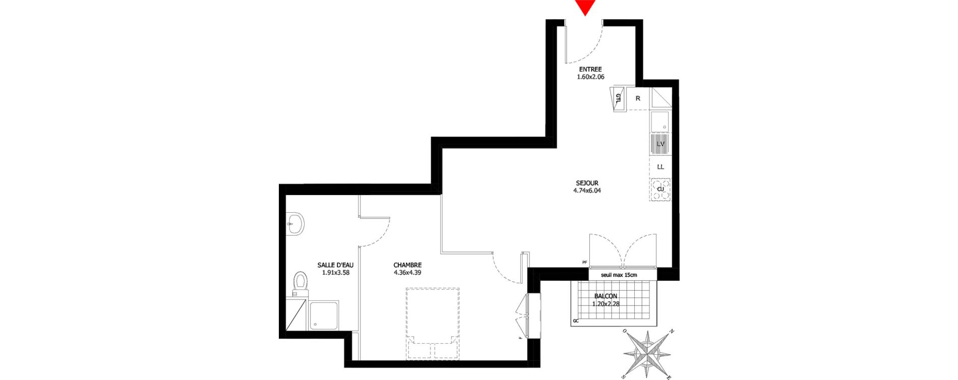 Appartement T2 de 47,56 m2 &agrave; Sevran Centre