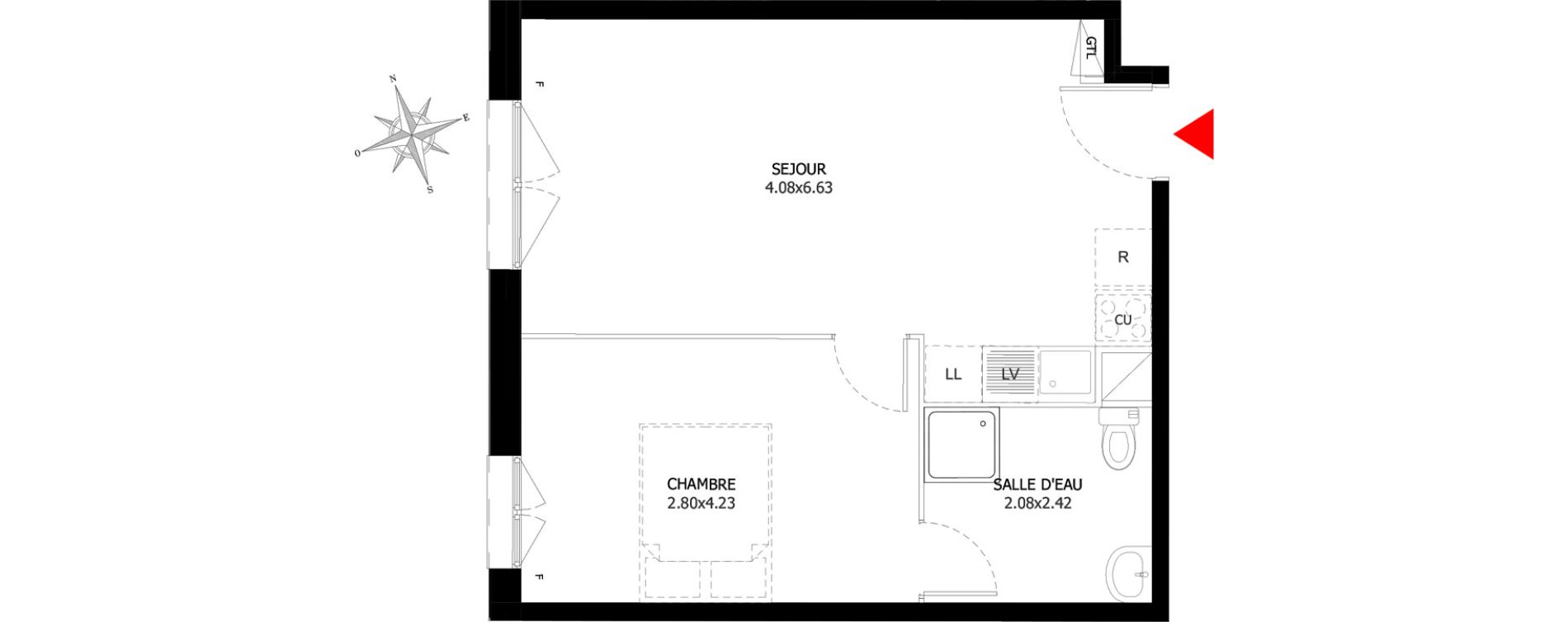 Appartement T2 de 40,21 m2 &agrave; Sevran Centre