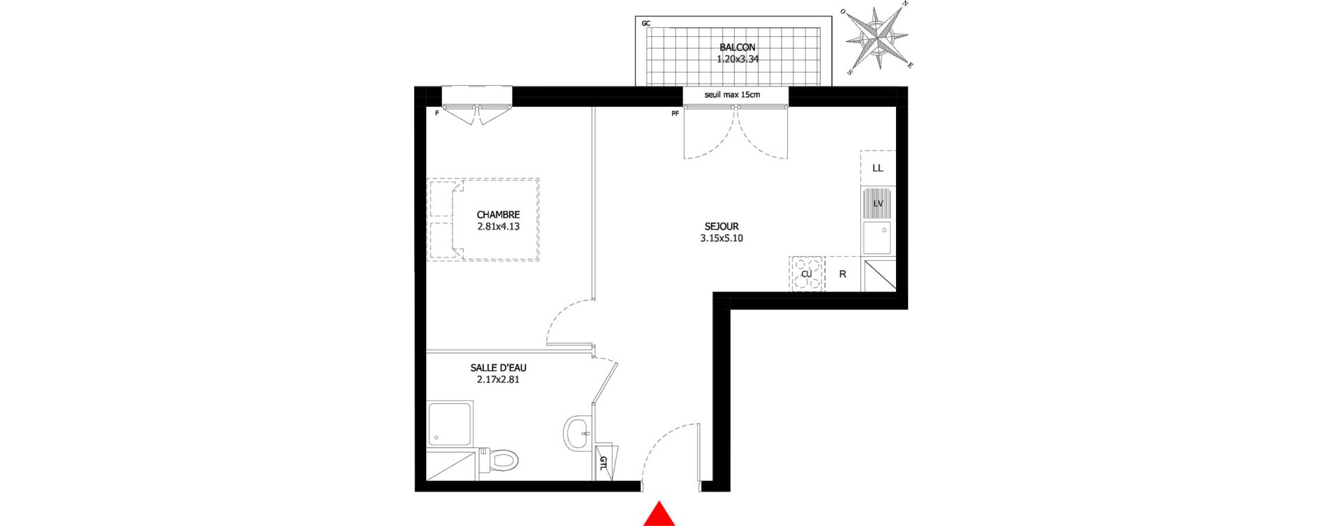 Appartement T2 de 39,13 m2 &agrave; Sevran Centre