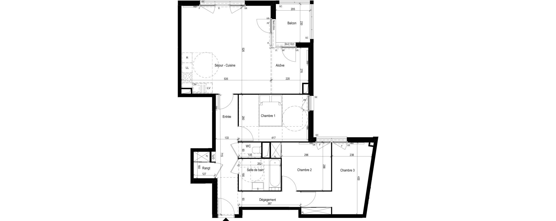 Appartement T4 de 87,17 m2 &agrave; Stains Les tartres - clos saint lazare