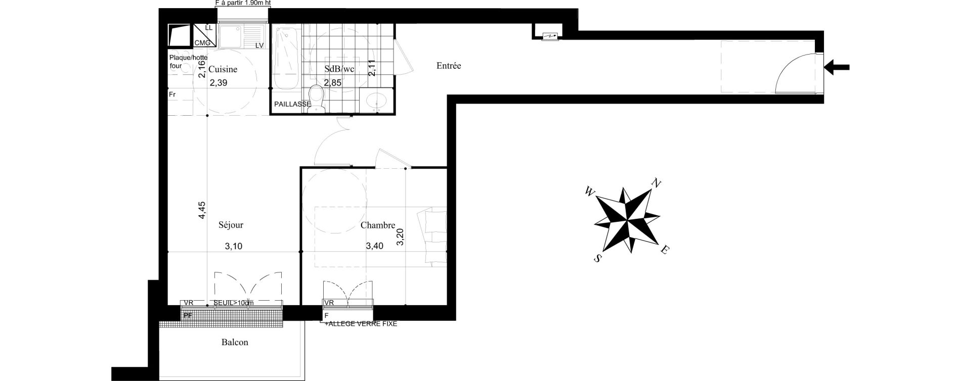 Appartement T2 de 54,10 m2 &agrave; Stains Centre