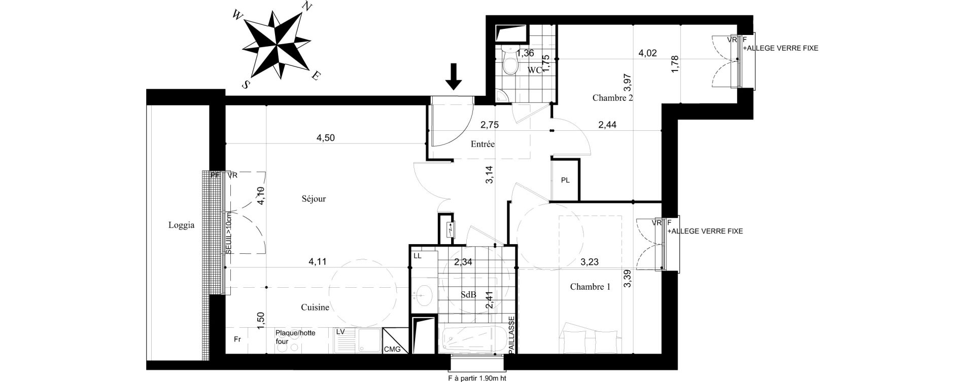 Appartement T3 de 62,35 m2 &agrave; Stains Centre