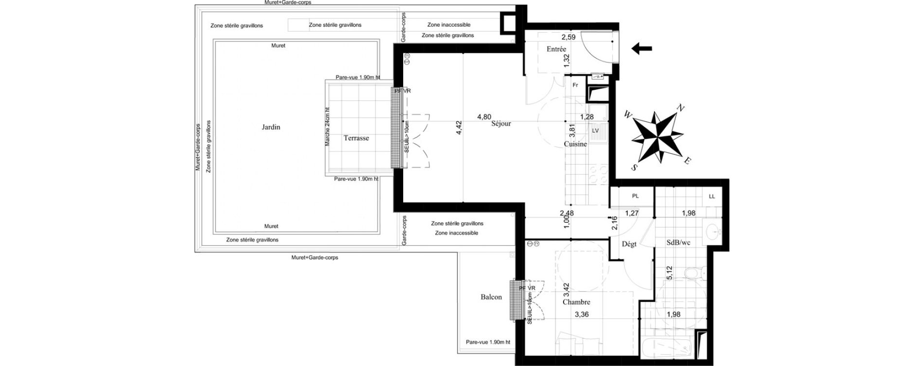 Appartement T2 de 54,00 m2 &agrave; Stains Centre