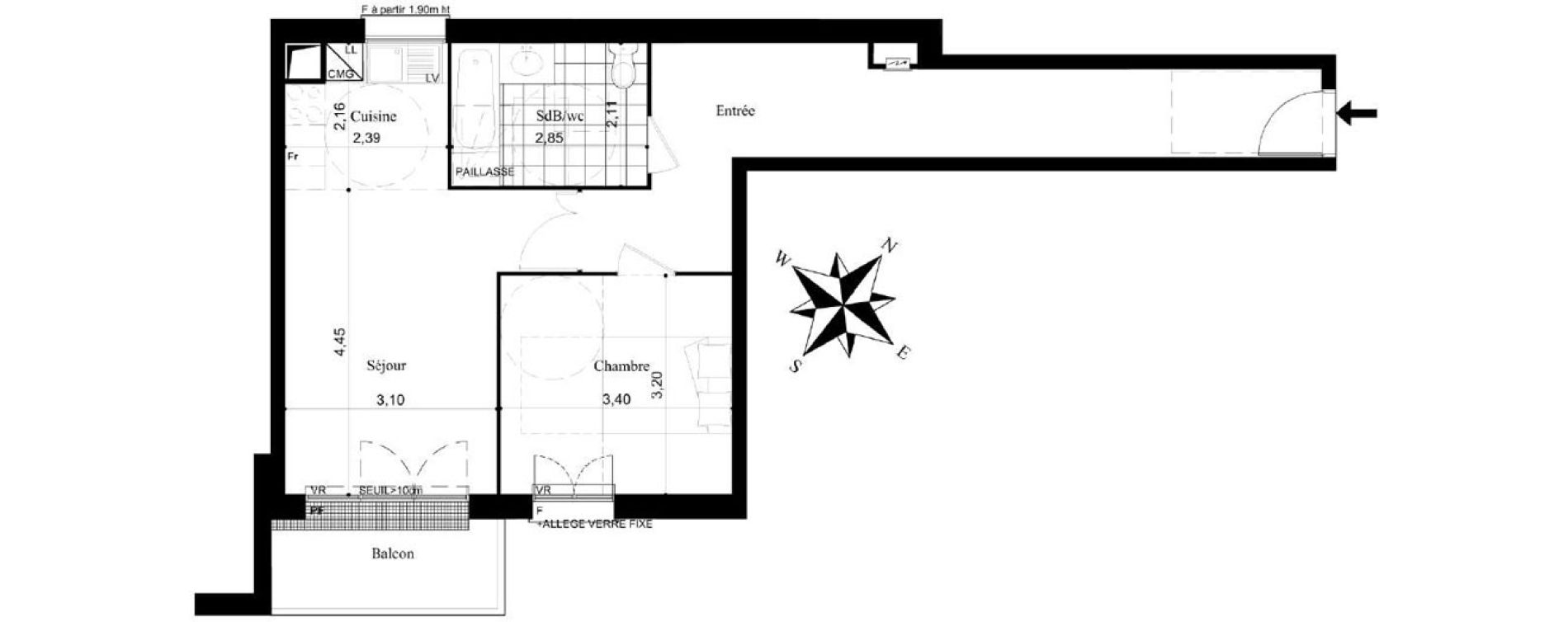 Appartement T2 de 54,10 m2 &agrave; Stains Centre
