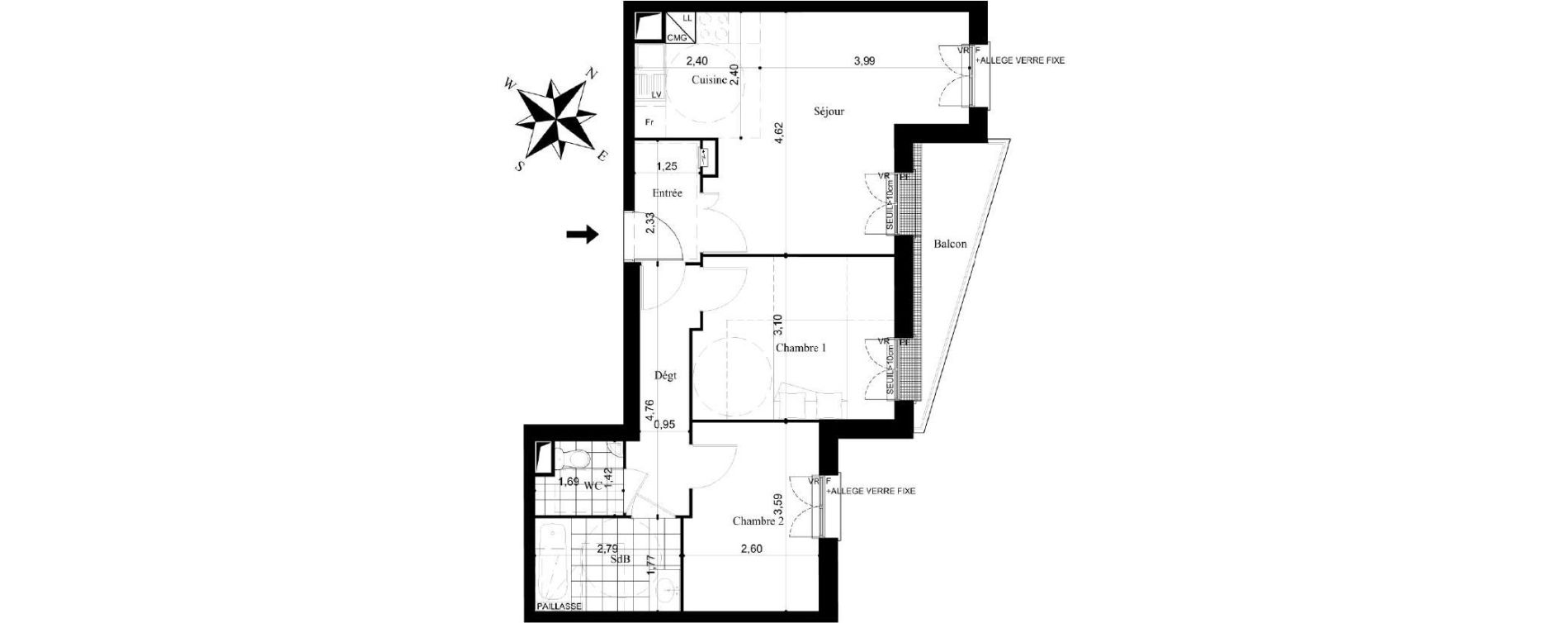 Appartement T3 de 58,30 m2 &agrave; Stains Centre