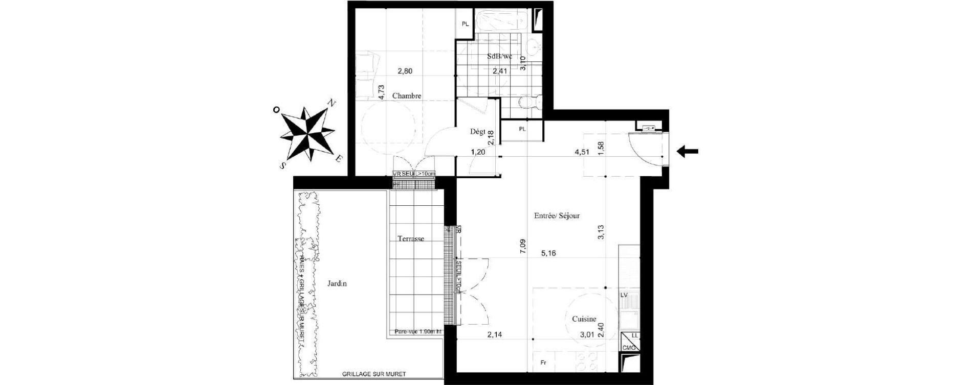 Appartement T2 de 57,15 m2 &agrave; Stains Centre