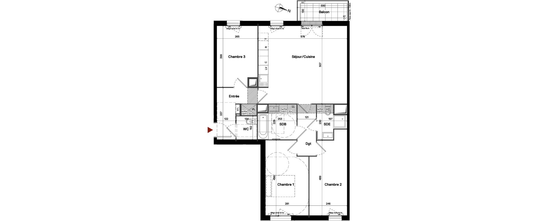 Appartement T4 de 85,59 m2 &agrave; Stains Centre