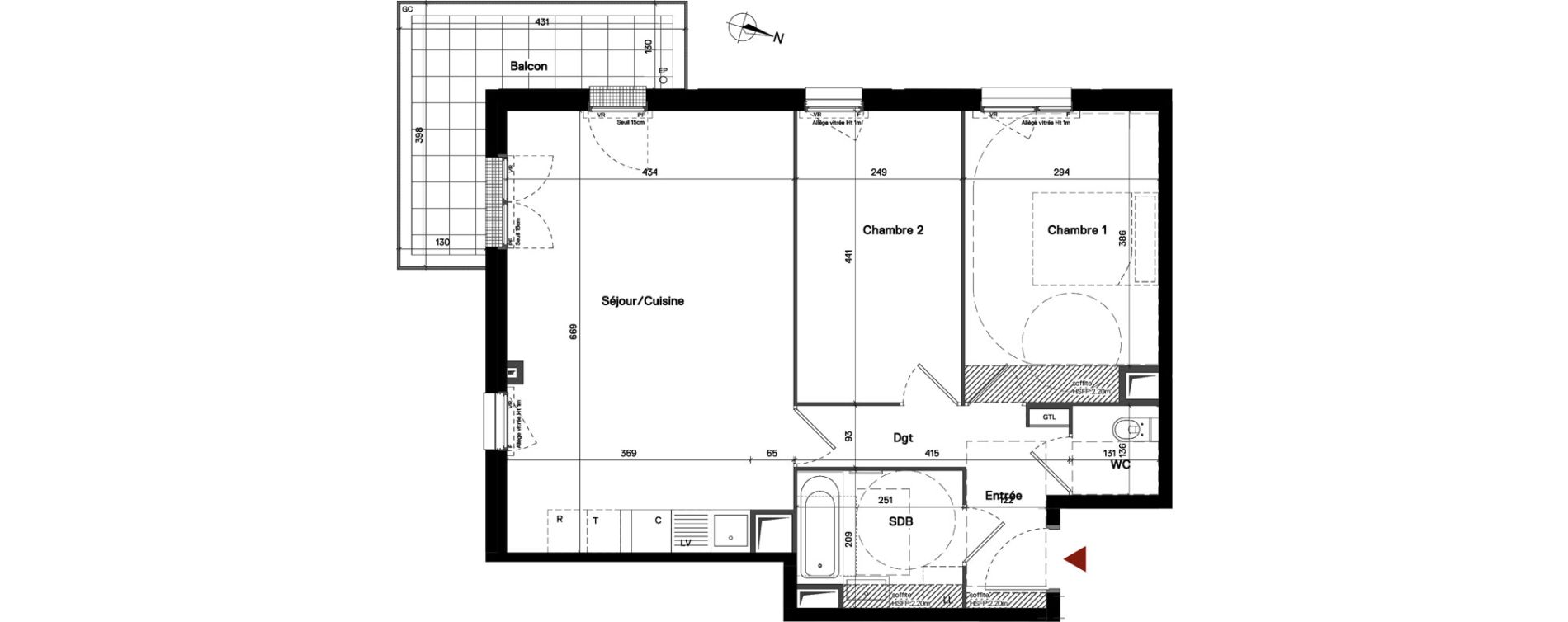 Appartement T3 de 65,29 m2 &agrave; Stains Centre