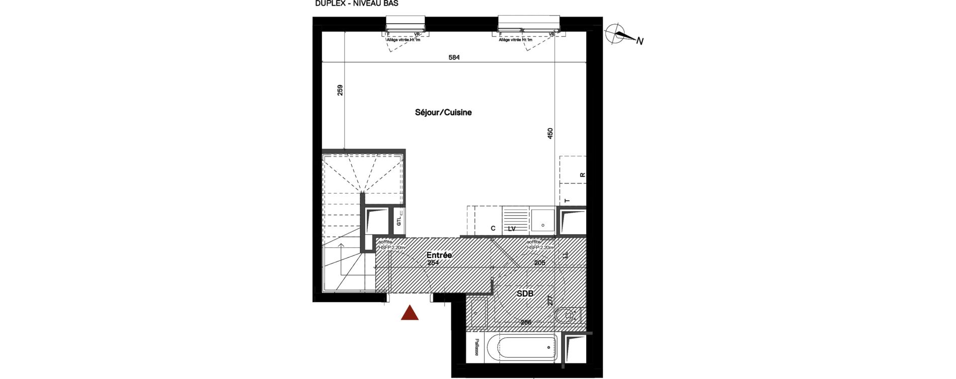Duplex T3 de 66,03 m2 &agrave; Stains Centre