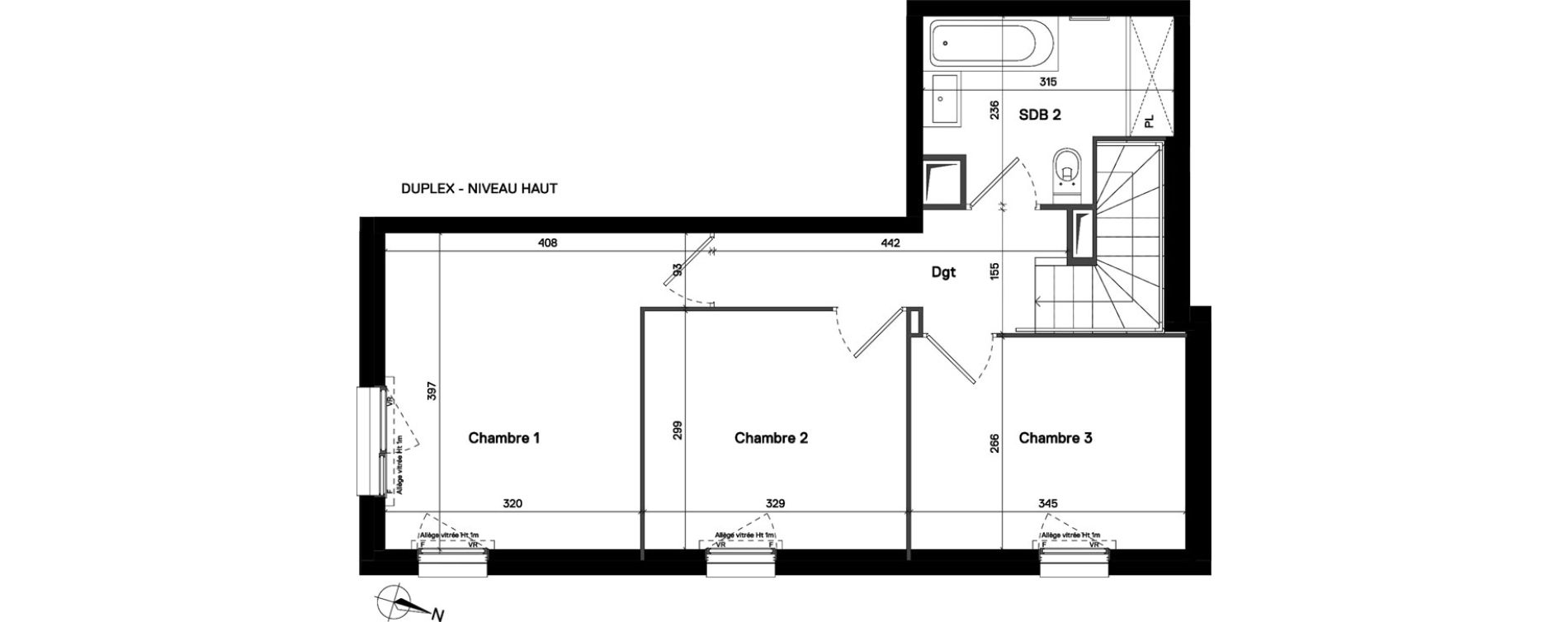 Duplex T4 de 82,49 m2 &agrave; Stains Centre