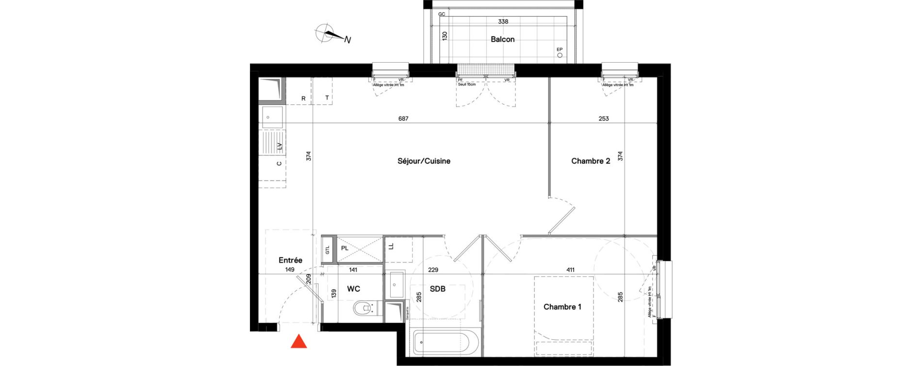 Appartement T3 de 57,87 m2 &agrave; Stains Centre