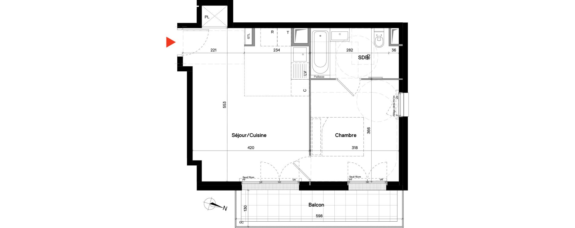 Appartement T2 de 40,74 m2 &agrave; Stains Centre