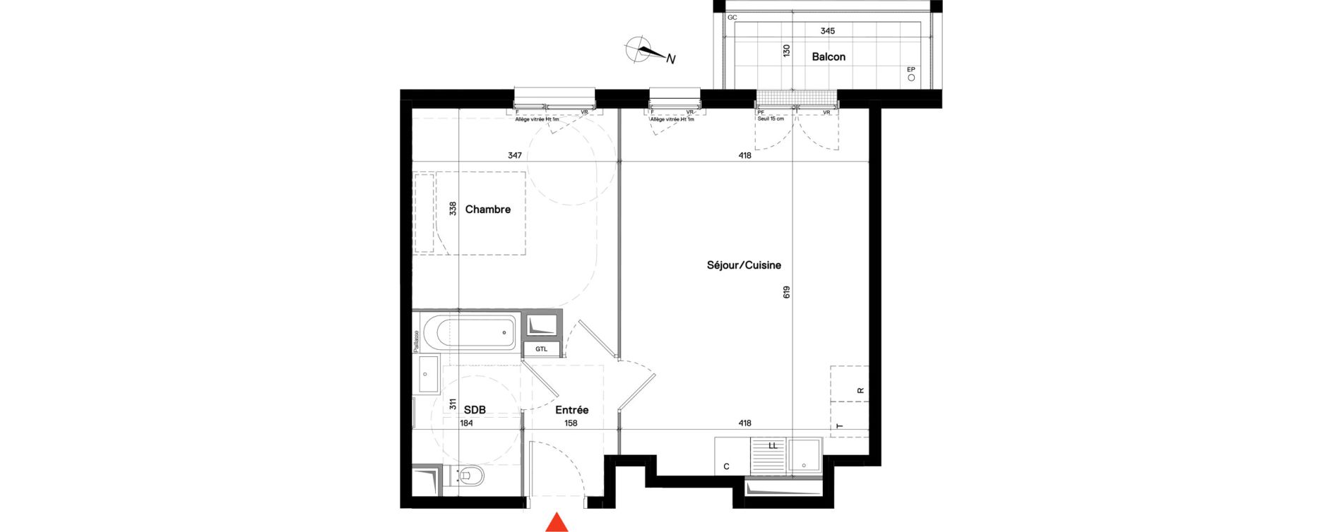 Appartement T2 de 46,77 m2 &agrave; Stains Centre