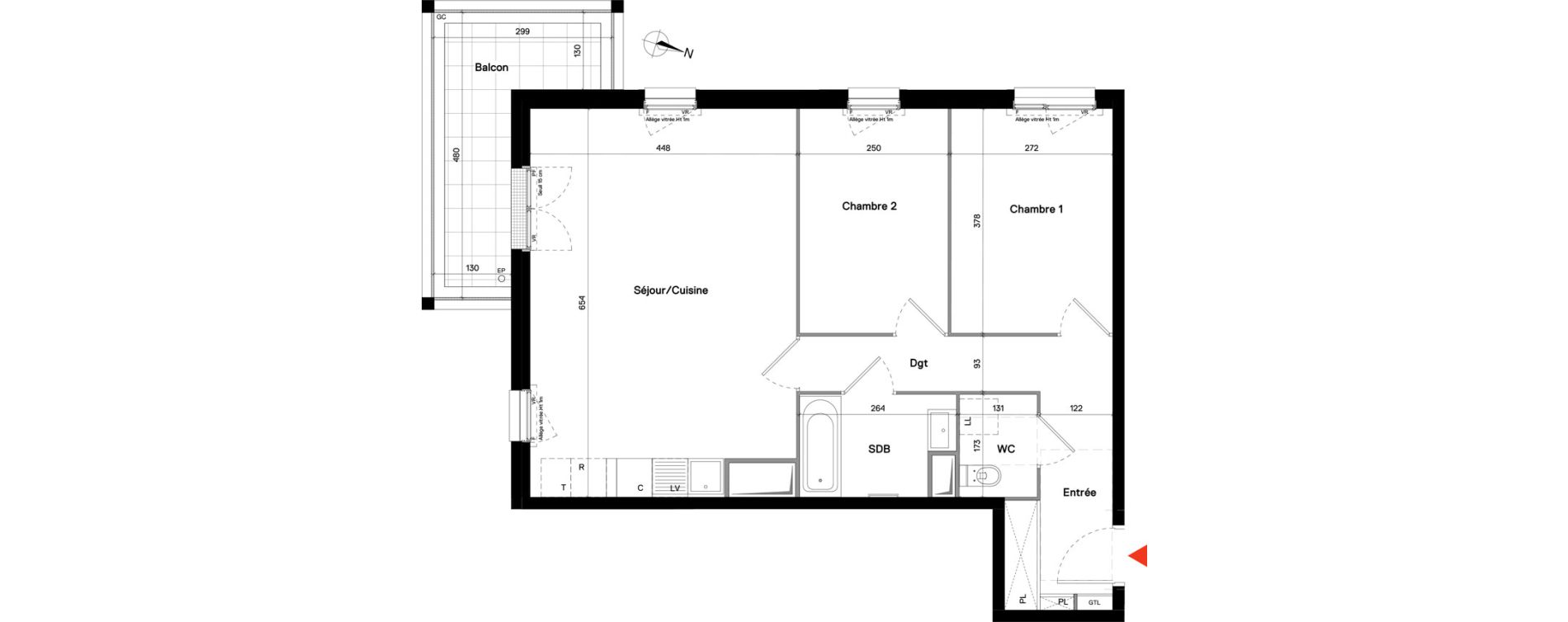 Appartement T3 de 65,06 m2 &agrave; Stains Centre
