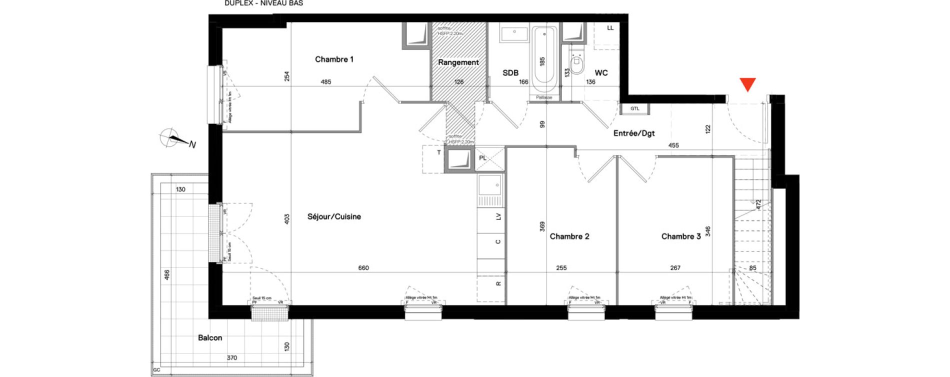 Duplex T5 de 89,23 m2 &agrave; Stains Centre