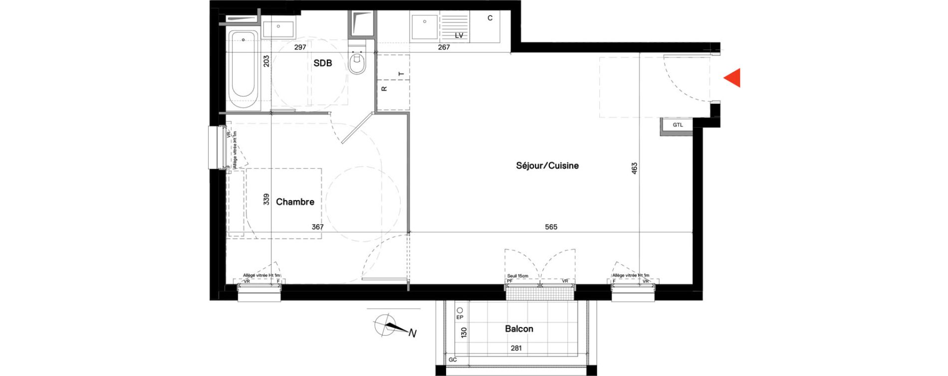 Appartement T2 de 47,10 m2 &agrave; Stains Centre