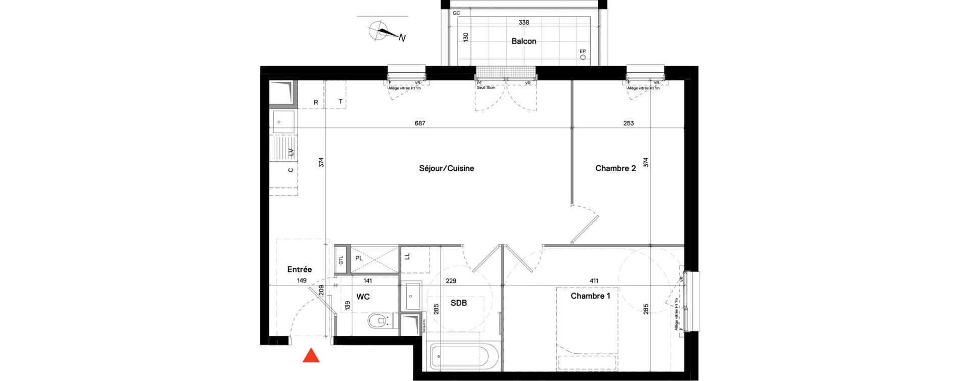 Appartement T3 de 57,87 m2 &agrave; Stains Centre
