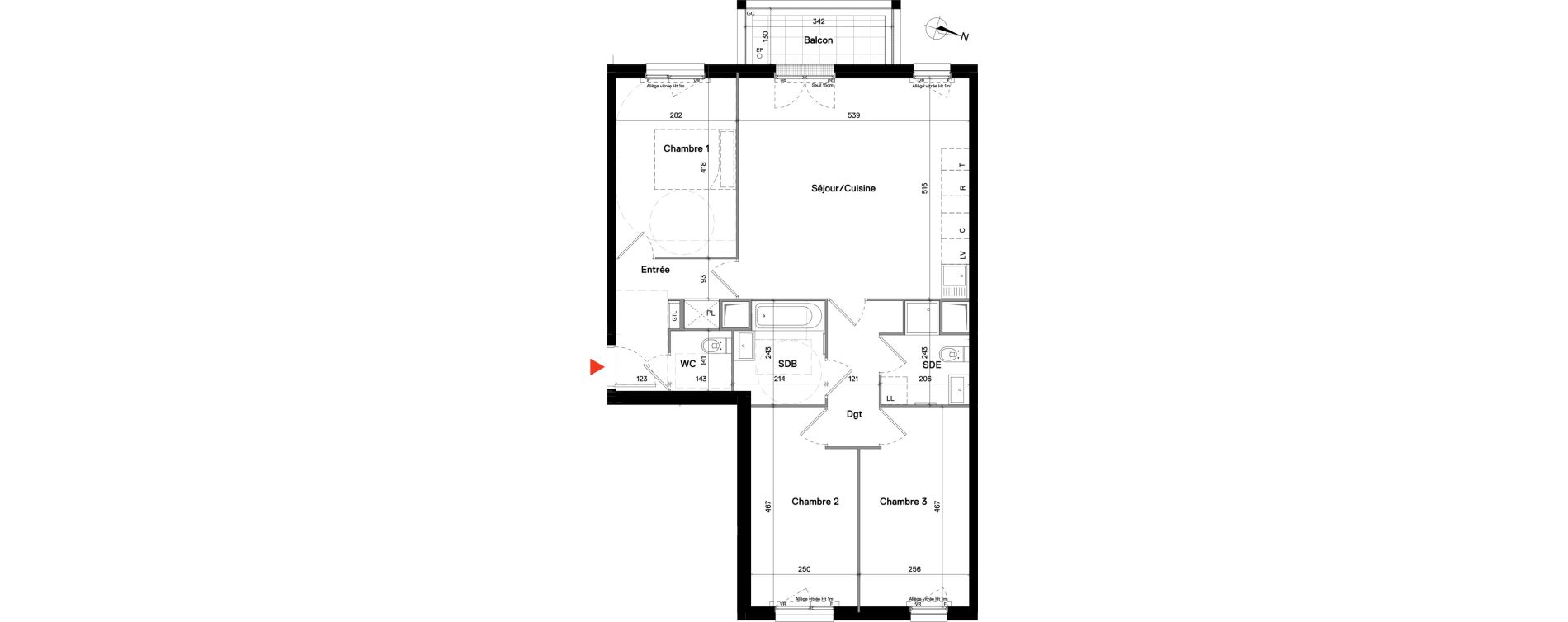 Appartement T4 de 83,17 m2 &agrave; Stains Centre