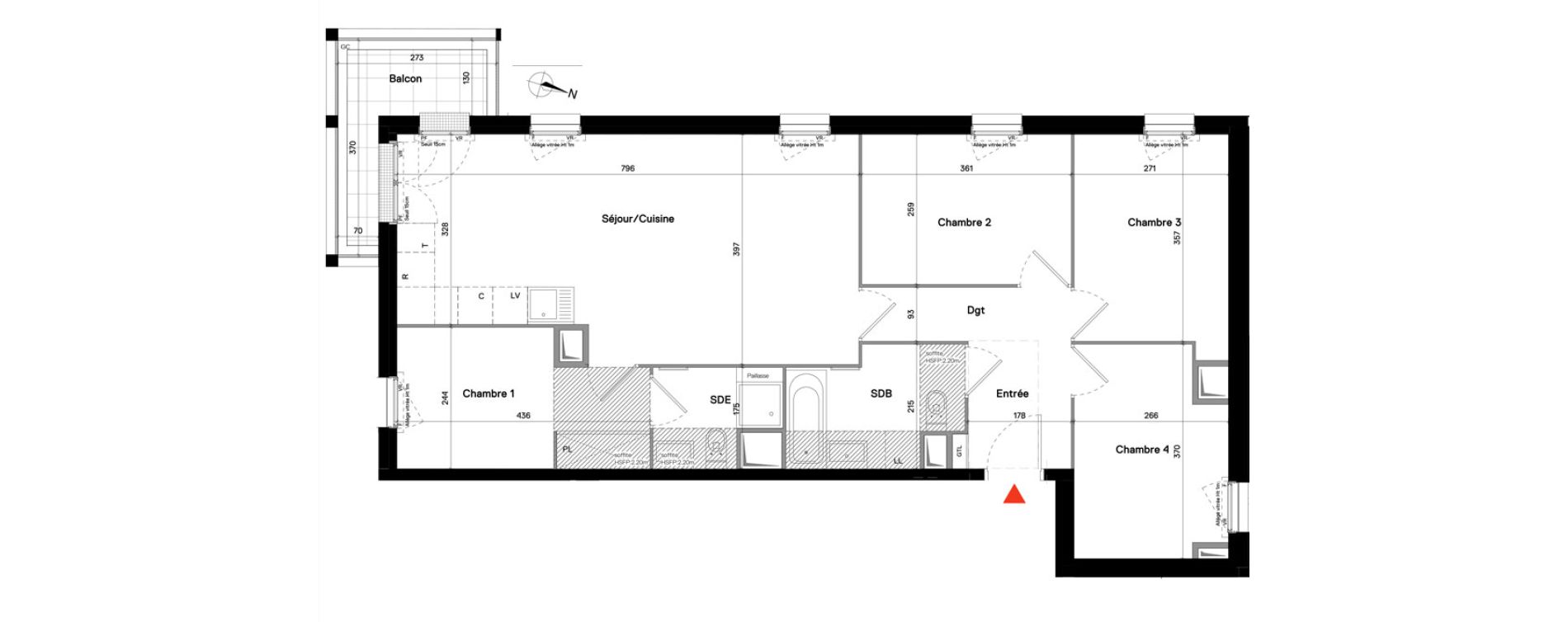 Appartement T5 de 83,12 m2 &agrave; Stains Centre