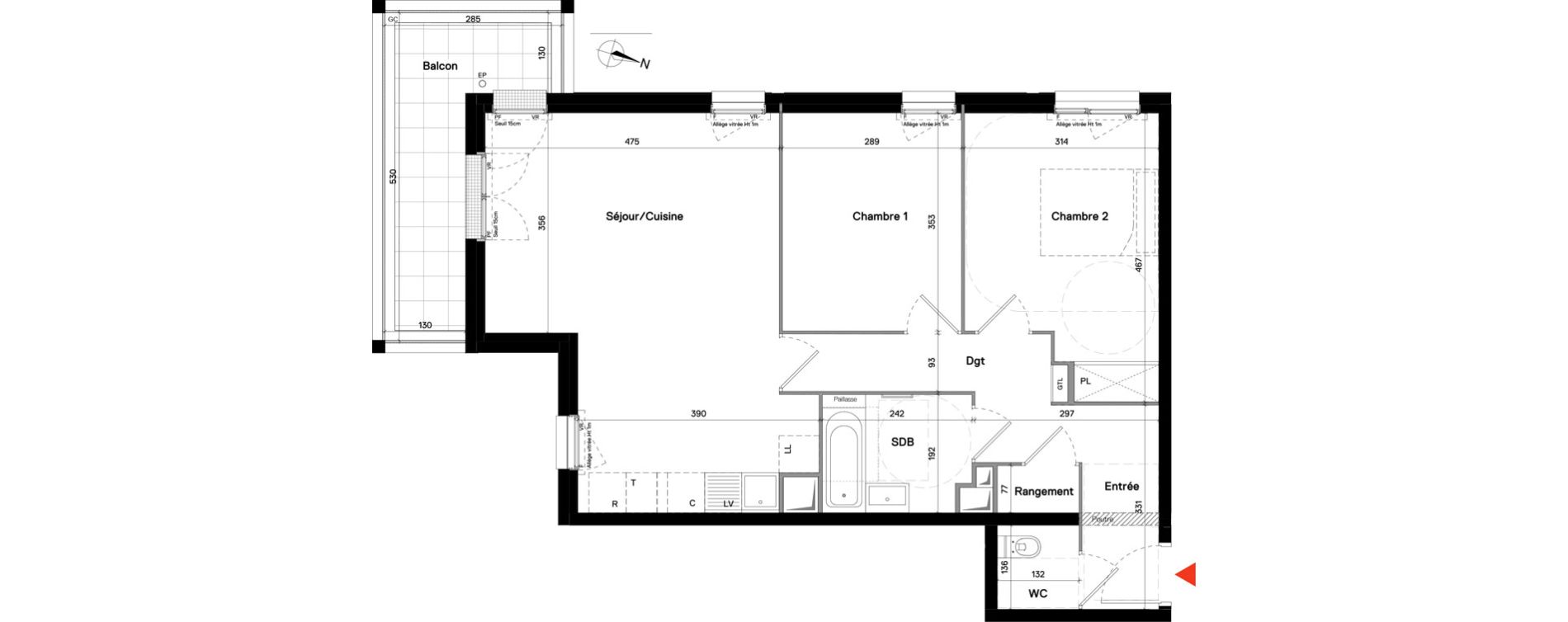 Appartement T3 de 67,52 m2 &agrave; Stains Centre