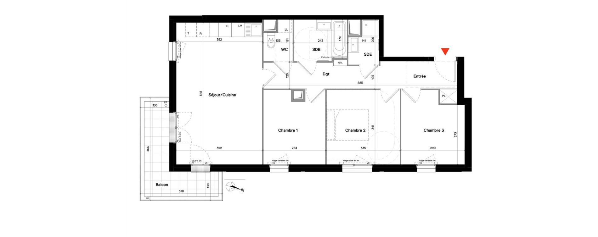 Appartement T4 de 75,41 m2 &agrave; Stains Centre