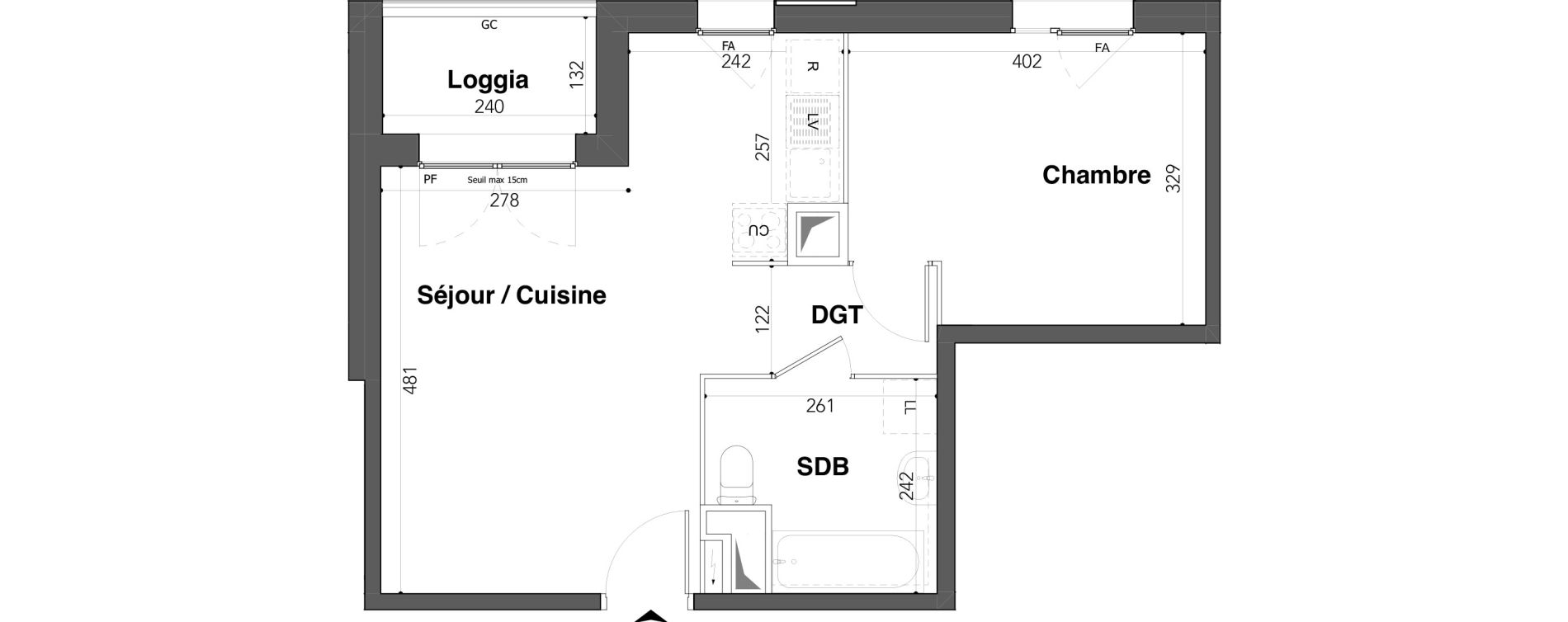 Appartement T2 de 43,52 m2 &agrave; Stains Avenir