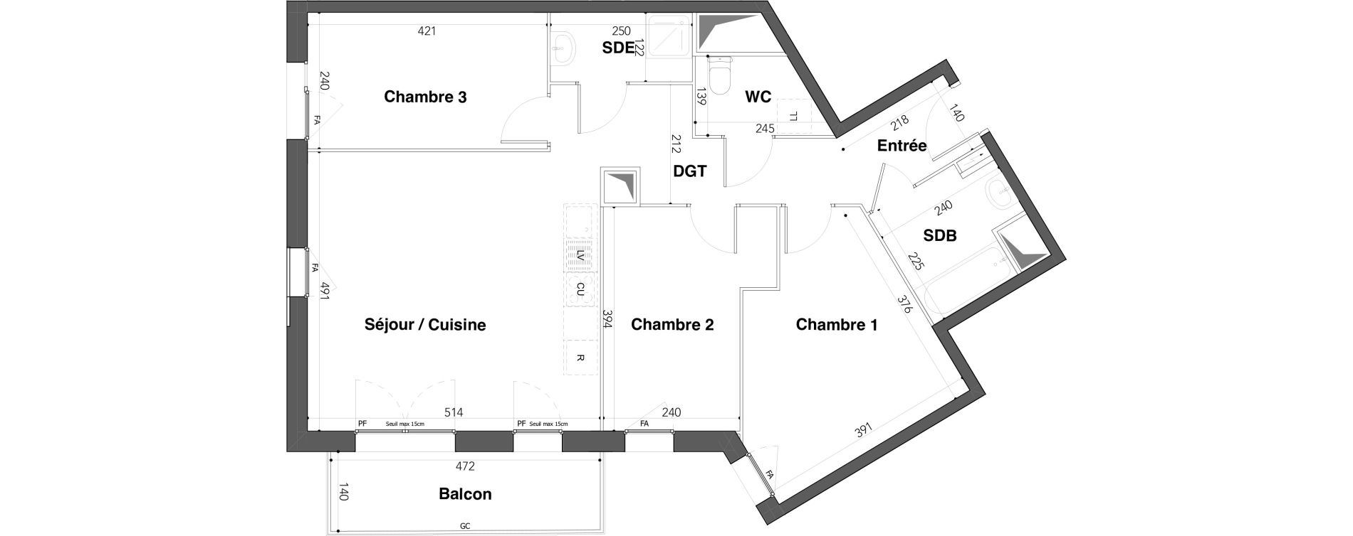 Appartement T4 de 79,70 m2 &agrave; Stains Avenir