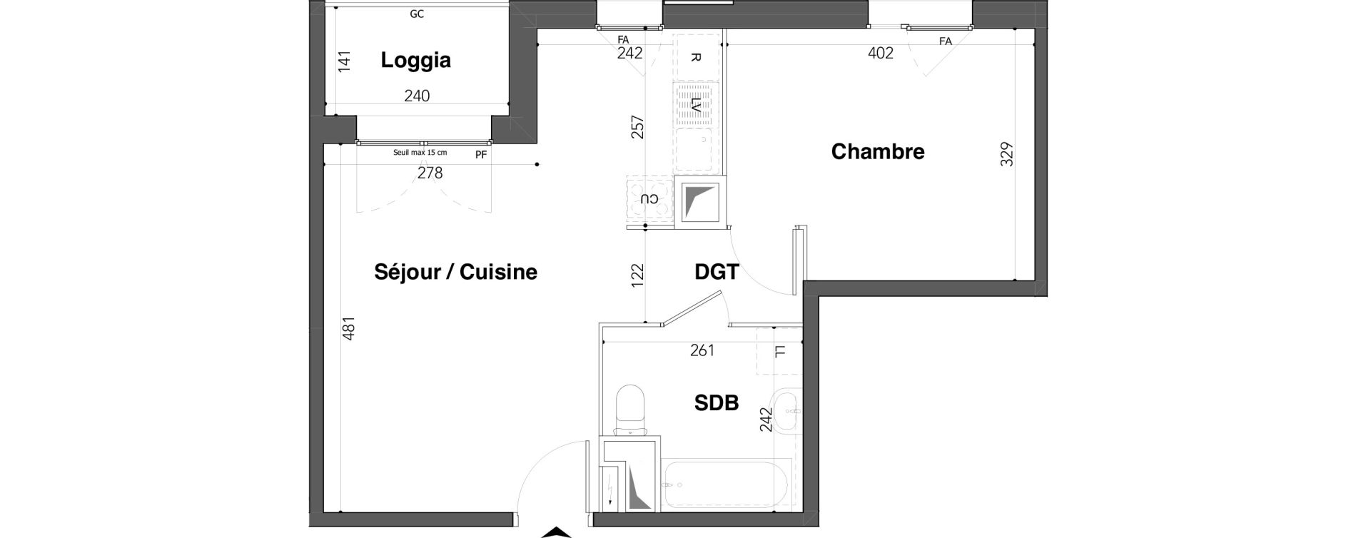 Appartement T2 de 43,52 m2 &agrave; Stains Avenir