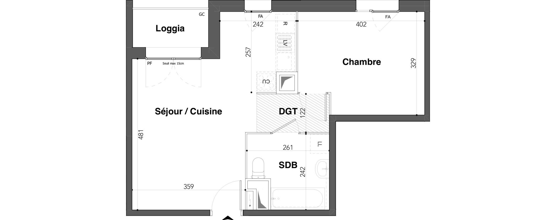 Appartement T2 de 43,52 m2 &agrave; Stains Avenir