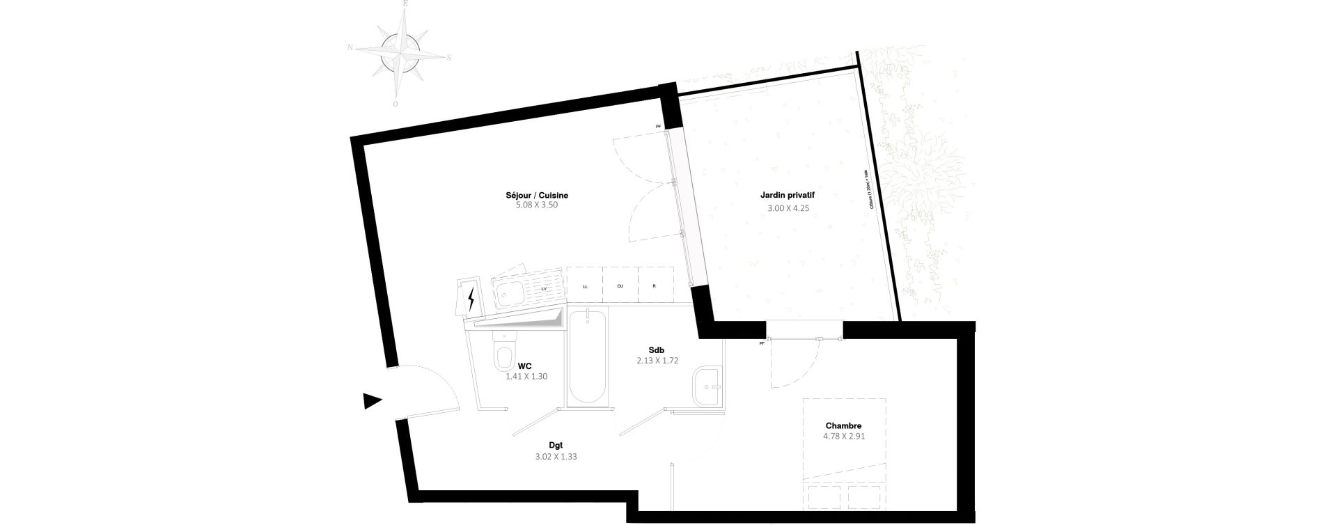 Appartement T2 de 43,30 m2 &agrave; Stains Moulin neuf