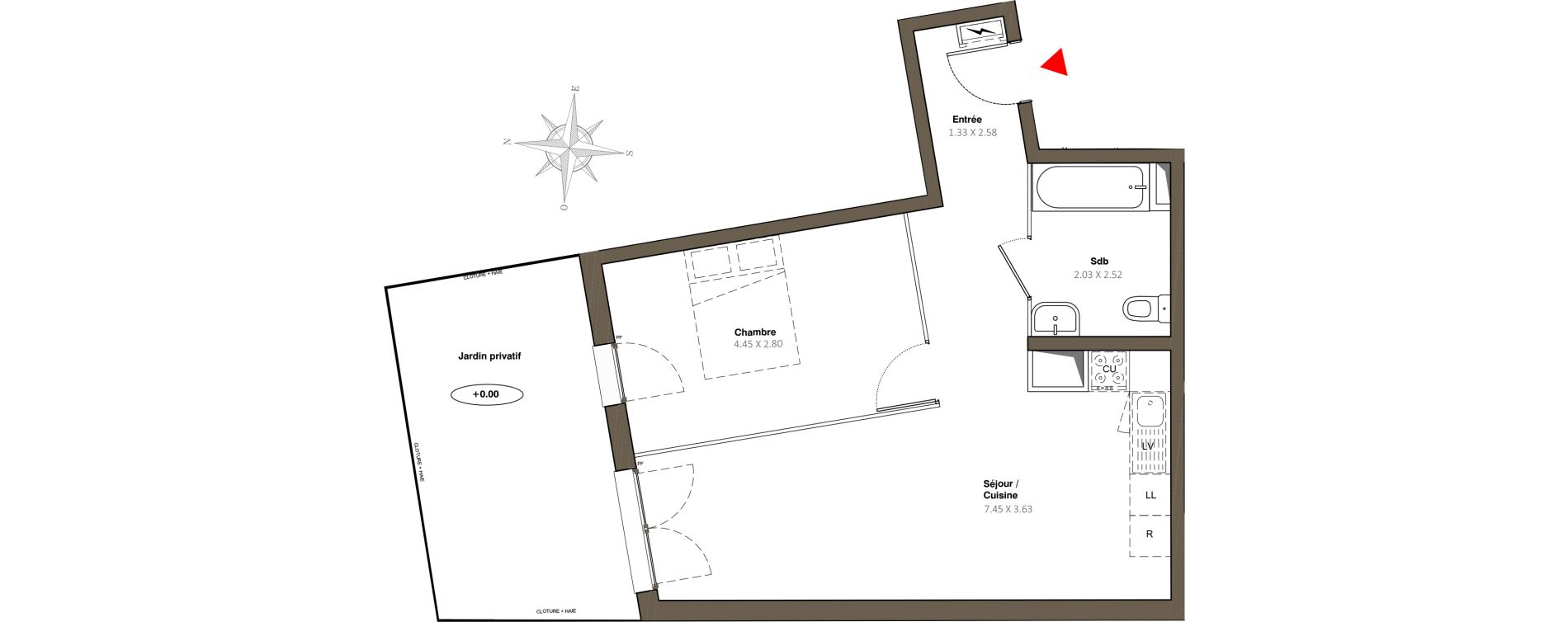 Appartement T2 de 46,24 m2 &agrave; Stains Moulin neuf